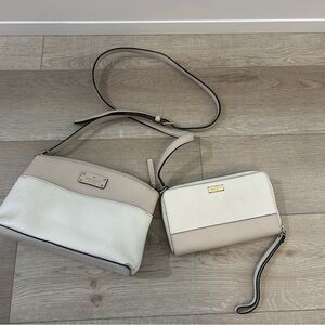 Kate Spade White and Tan Crossbody Bag Duo